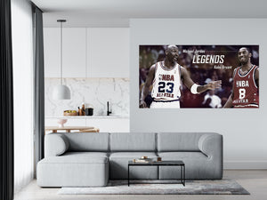 Kobe Bryant Michael Jordan  Poster Basketball Living Room Decoration Painting Basketball PlayerHotel Apartment  Wall Art Sticke - Virtual Blue Store