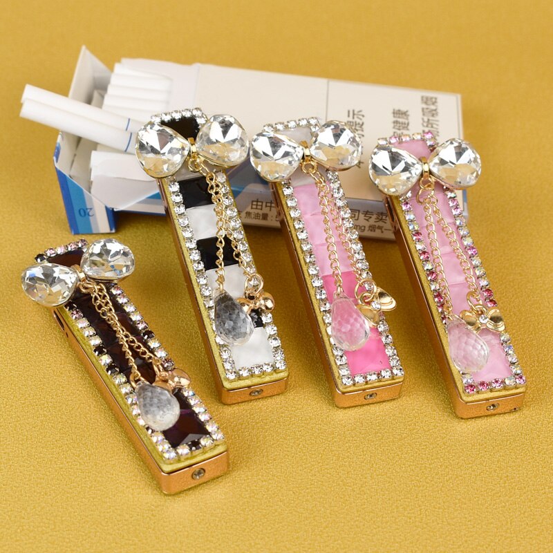 Diamond Cool Electric Lighter Creative Custom Sexy Pink Lighters Smoking Accessories USB Rechargeable Woman Lighter Best Gift - Virtual Blue Store