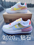 SCHNIKE-air force 1 shadow AF1 Original women Skateboard Shoes Outdoor Red yellow Fashion Sports Sneakers Eur 36-40 - Virtual Blue Store