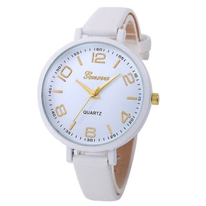 Hotest Women Casual Quartz PU Leather Wristwatch Analog Ladies Simple Leather Deployment Bucket Alloy Watch Montre Femme - Virtual Blue Store