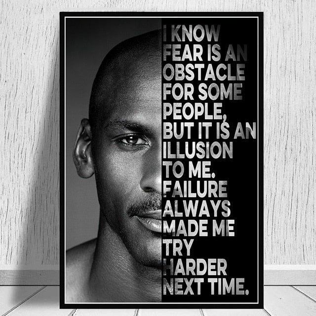 Basketball Inspirational Quotes Canvas Painting Posters and Prints Black White Wall Art Pictures for Living Room Decor - Virtual Blue Store