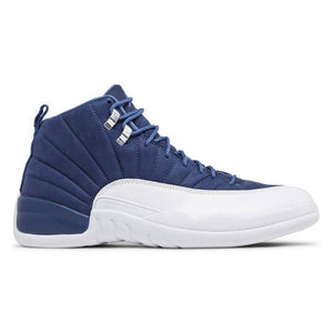 Air Jordan 12 Retro Fashion  Basketball Shoes  UNIVERSITY GOLD REVERSE FLU GAME INDIGO  Outdoor Sports Sneakers Size US 7-13 - Virtual Blue Store