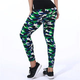 YSDNCHI 2021 Camouflage Womens for Leggins Graffiti Style Slim Stretch Trouser Army Green Leggings Deportes Pants K085 - Virtual Blue Store