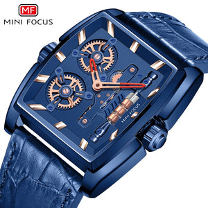 MINI FOCUS Mens Watches Top Brand Luxury Design Quartz Watch Wrist Men Stainless steel mesh belt or Leather Strap 30m Waterproof - Virtual Blue Store