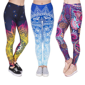 leggins Slim legins stretchy Leggings Fashion Woman Pants Sexy Women Legging Casual Blue streak Printing Fitness - Virtual Blue Store