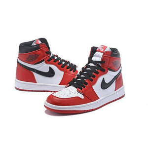 Original air jordan 1 filerecv AJ - 1 chicago red mid-high top male comfortable basketball shoes mans sport size 40-46 - Virtual Blue Store