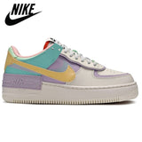 AuthenticAir Force 1 Shadow AF1 Low One Pale Ivory Pastel Sail Spruce Aura Women Skateboarding Shoes Sports Sneakers - Virtual Blue Store