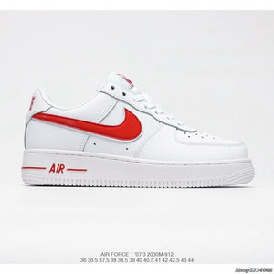 Authentic original Air Force 1 Low low-top versatile casual sports shoes Women's size 36-39 white red - Virtual Blue Store