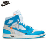 New Air Jordan 1 x OFF-WHITE AJ1 OW Chicago joint black gold fluorescent green white blue toe Hulk sports basketball shoes - Virtual Blue Store