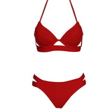 Andzhelika Bikinis Women Bandage Swimsuit Bikini 2021 Sexy Push Up Swimwear Low Waist Bathing Suit Halter Bikinis Suit Swim - Virtual Blue Store
