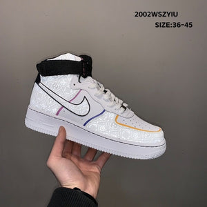NIKE-Zapatillas Air Force 1 High 07 LV8 WB Hombre Alto Haut Zapatos Deportivos Sneakers Casual Skate Shoes 40 45 CJ9178 300 - Virtual Blue Store