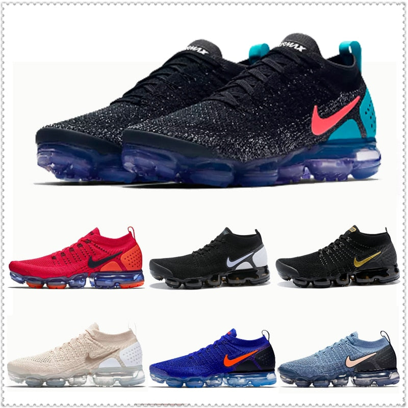 NIKE-Zapatillas Air Vapormax Flyknit 2 2018 17 Color Low Men Women Sneakers Sports Running Casual Jogging Shoes Zapatos - Virtual Blue Store