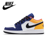 Authentic men Nlke Air Jordan 1 Travis Scott Low Retro Original OG Low Aj1 Men Basketball Shoes Outdoor Sport men and women - Virtual Blue Store