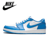 Authentic men Nlke Air Jordan 1 Travis Scott Low Retro Original OG Low Aj1 Men Basketball Shoes Outdoor Sport men and women - Virtual Blue Store