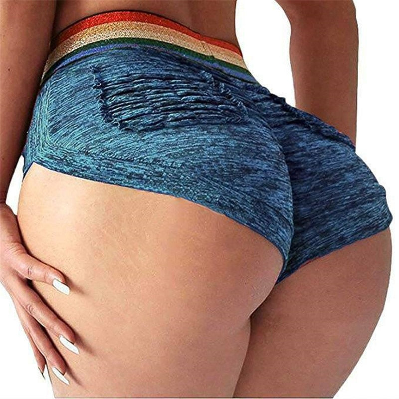 New High Waist Skinny Shorts Summer Clothes Elastic Plus Size Club Wear Sexy Ultra Short Trousers Fitness Workout Running Shorts - Virtual Blue Store