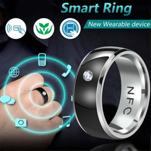 Fashion Men's Ring New Technology NFC Smart Finger Digital Ring for Android Phones with Functional Couple Stainless Steel Ring - Virtual Blue Store