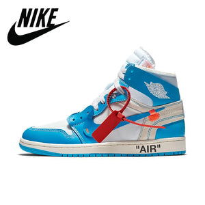 New Arrival Original Air Jordan 1 X Off White AJ1 Basketball Shoes Leisure Shoes Most Popular Classical Shoes Breathable - Virtual Blue Store