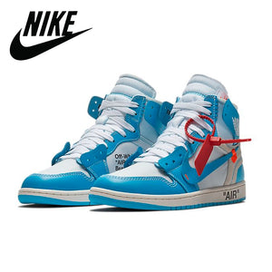 New Arrival Original Air Jordan 1 X Off White AJ1 Basketball Shoes Leisure Shoes Most Popular Classical Shoes Breathable - Virtual Blue Store