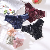 New Sexy Lace String Transparent Panties Women Back Cute Bow Thong Female Seamless G String Fashion Underwear Ladies T-back - Virtual Blue Store