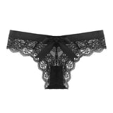 New Sexy Lace String Transparent Panties Women Back Cute Bow Thong Female Seamless G String Fashion Underwear Ladies T-back - Virtual Blue Store