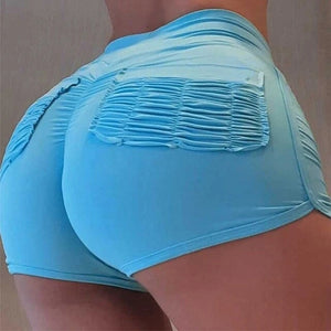 High Waist Solid Color Peach Hip Sexy Sports Pants Running Hip Tight Pants Women Fitness Jogging Gym Stretch Pocket Sports Pants - Virtual Blue Store