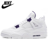Air Retro 4 men Basketball Shoes OG Fire Red Bred comfortable Purple Men Trainer Sports Sneakers - Virtual Blue Store