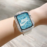 Newest Clear Band + Case for Apple Watch Series 6 SE 5 4 44mm 42mmTransparent for iwatch Strap 3 2 1  38mm 40mm Plastic Strap - Virtual Blue Store