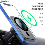 Bonola 15W Magsafe Wireless Car Charger For iPhone 12 Pro Max/12Pro/12Mini/12 Fast Charging Wireless Charger Car Phone Holder - Virtual Blue Store