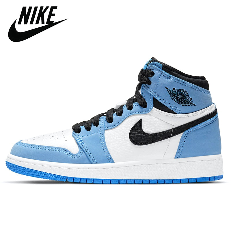Authentic air   retro 1 um aj1 universidade azul escuro mocha luncky verde feminino masculino tênis de basquete esportes - Virtual Blue Store