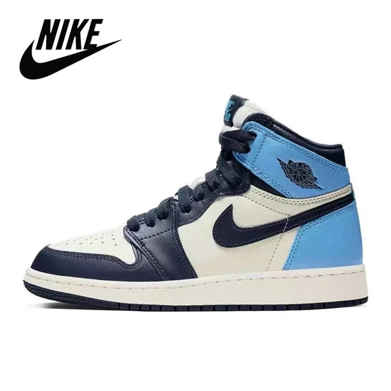 Ar original   1 obsidian alta retro og tribunal tênis de basquete masculino feminino - Virtual Blue Store