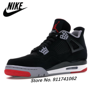 Authentic Air Retro 4 Bred Cool Grey Fossil FIBA Metallic Pack Cavs Men Basketball Shoes Sports Sneakers Trainers - Virtual Blue Store