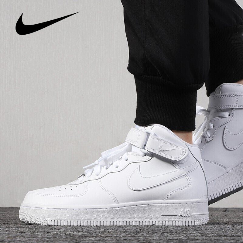 Original  Fashion High-top  Air Force 1 AF1 Men's Skateboarding Shoes Sports Wear Resistant Outdoor Women Sneakers - Virtual Blue Store