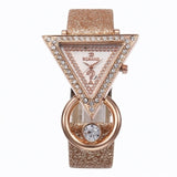 2021 Women Watches Creative Luxury Triangle Rhinestone Dial Frosted Strap Ladies WristWatch Fashion Quartz Watch Relojes Mujer - Virtual Blue Store