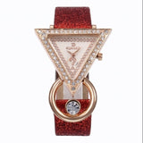 2021 Women Watches Creative Luxury Triangle Rhinestone Dial Frosted Strap Ladies WristWatch Fashion Quartz Watch Relojes Mujer - Virtual Blue Store