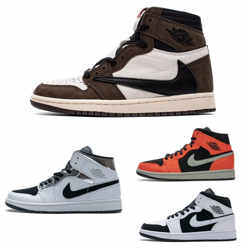 D'origine  Air Jordan 1 AJ1 OG rouge et bleu couleur crochet coupe moyenne basketball pour hommes respirant chaussures taill - Virtual Blue Store