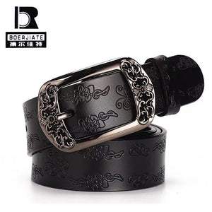 Genuine Leather Belts for Women Second Layer Cowskin Woman Belt Vintage Pin Buckle Strap Jeans - Virtual Blue Store