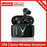 Lenovo LP6 Wireless Earphone TWS Gaming Earbuds Bluetooth 5.0 Game Low Latency Sports Headset with Mic 3D Stereo Bass In Ear - Virtual Blue Store