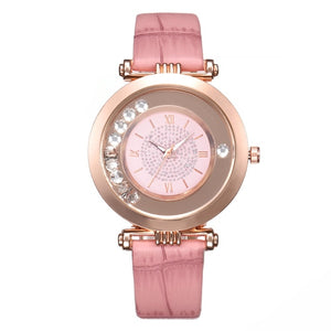 2021 Fashion Luxury Brand Leather Quartz Wristwatch Ladies Dress Rhinestone Watch Women Watches Reloj Mujer Montre Femme Clock - Virtual Blue Store