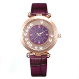 2021 Fashion Luxury Brand Leather Quartz Wristwatch Ladies Dress Rhinestone Watch Women Watches Reloj Mujer Montre Femme Clock - Virtual Blue Store