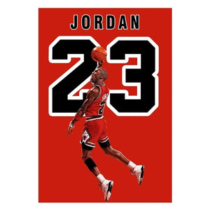 Canvs Poster JORDAN 23 CANVAS Bulls Flyer Michael Jordan and James Fan Poster Print Canvas Painting Boy Room Decoration Painting - Virtual Blue Store