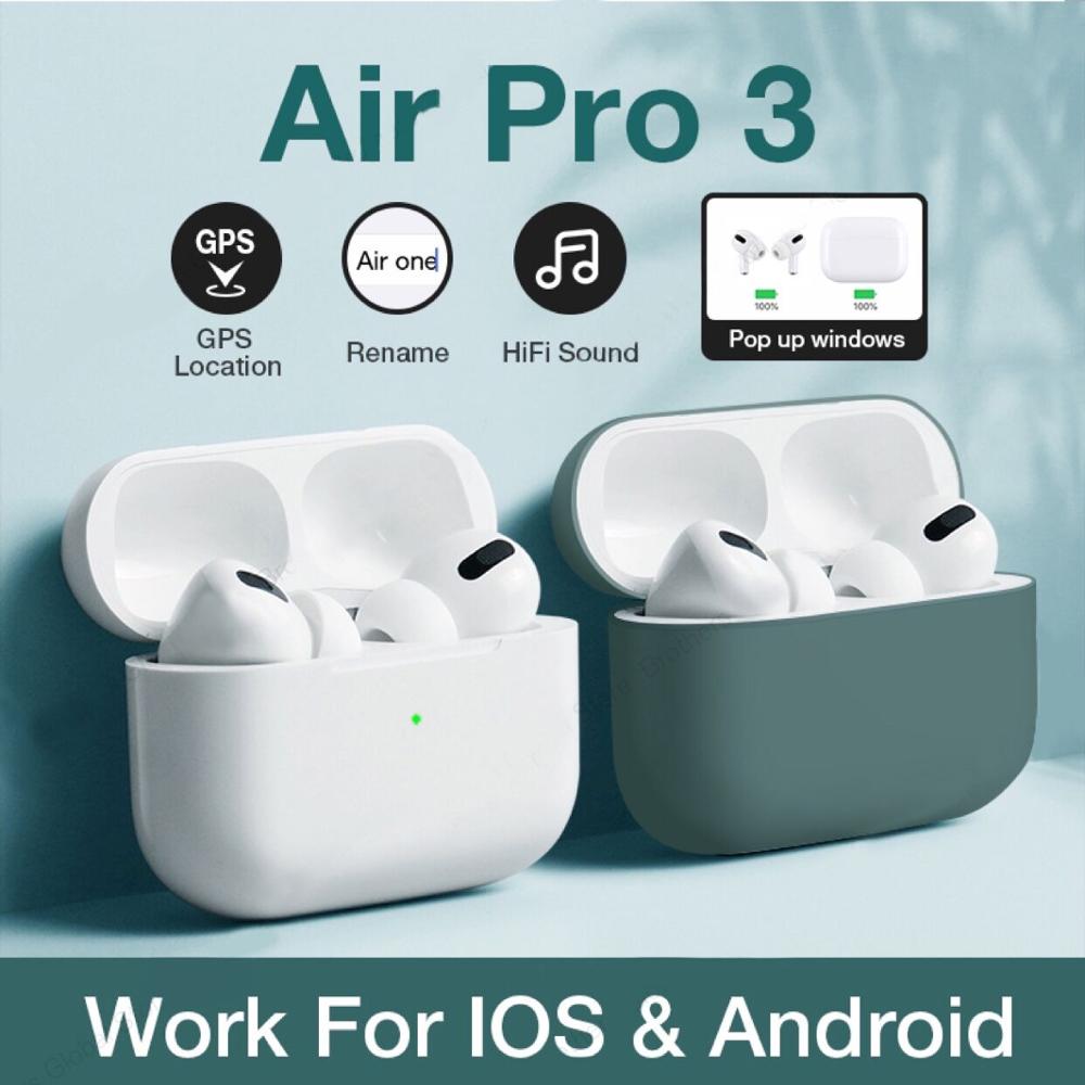 airpoddings pro 3 Bluetooth Earphone Wireless Headphones HiFi Music Earbuds Sports Gaming Headset For IOS Android Phone - Virtual Blue Store