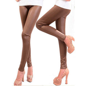 Spring Winter Faux Leather Leggings For Women Lady Leggins Pants New Sexy Fashion Wholesale Women Pants High Waist Leggings - Virtual Blue Store