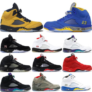 High Quality 2021 Arrival 5 Island Green international Flight Cement Blue Suede Basketball Shoes Men Sneakers Oreo Black Brown - Virtual Blue Store