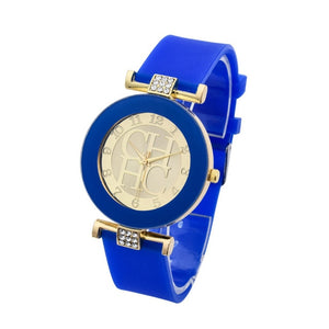 2020 New Fashion Brand Gold Geneva Casual Quartz Watch Women Crystal Silicone Dress Clock Relogio Feminino Wristwatch - Virtual Blue Store