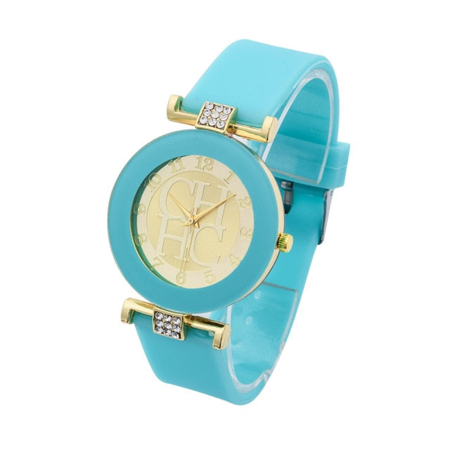 2020 New Fashion Brand Gold Geneva Casual Quartz Watch Women Crystal Silicone Dress Clock Relogio Feminino Wristwatch - Virtual Blue Store