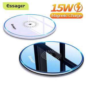Essager 15W Qi Magnetic Wireless Charger For iPhone 12 11 Pro Xs Max X Induction Fast Wireless Charging Pad For Samsung Xiaomi - Virtual Blue Store