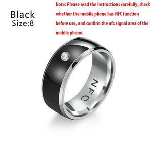 Fashion Men's Ring New Technology NFC Smart Finger Digital Ring for Android Phones with Functional Couple Stainless Steel Ring - Virtual Blue Store