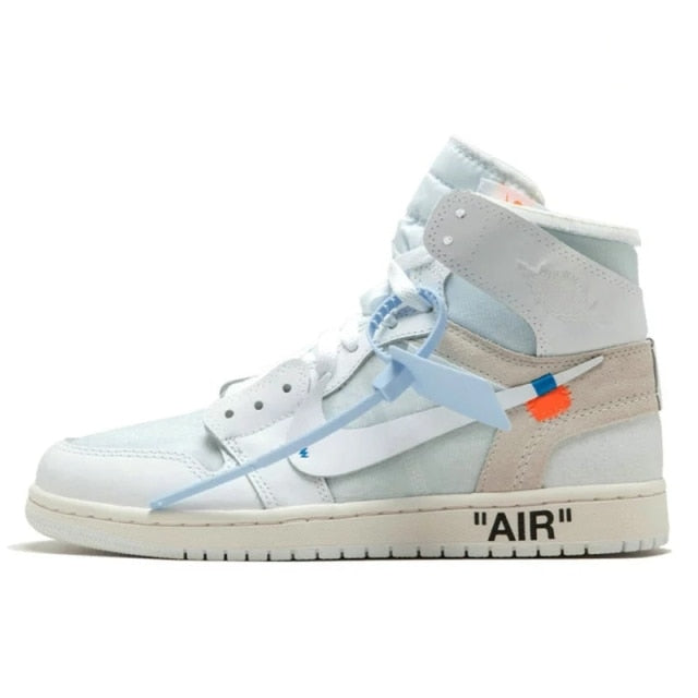 Off-White AJ1 Jumpman 1s Mens Basketball Shoes Smoke Grey Obsidian UNC Fearless Travis Scotts court purpl Chicago Sports Trainer - Virtual Blue Store