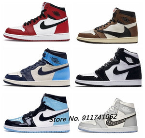 2021 New Air 1 Men FileRecv AJ 1 Chicago Red Mid-Top Basketball Shoes Comfortable Size Women Size 36-46 - Virtual Blue Store