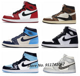 2021 New Air 1 Men FileRecv AJ 1 Chicago Red Mid-Top Basketball Shoes Comfortable Size Women Size 36-46